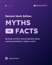 Myths vs. Facts About Remote Work Carousel Post Template - Page 1