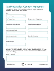 Tax Preparation Contract Template - page 1