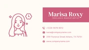 Light Grey And Pink Aesthetic Illustration Make-Up Artist Business Card - page 2