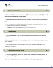 Event Planner Contract Template - page 2