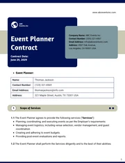 Event Planner Contract Template - Seite 1