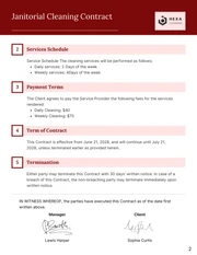 Janitorial Cleaning Contract Template - صفحة 2