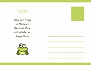 White And Green Simple Cute Illustration Funny Postcard - Page 2