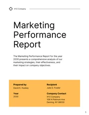 Marketing Performance Report - Page 1