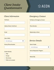 Client Intake Form Template - Seite 1