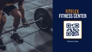 Navy And Yellow Modern Professional Fitness QR Code Business Card - Page 1