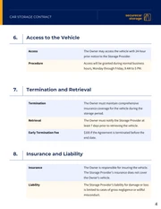 Car Storage Contract Template - Page 4