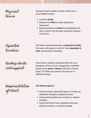 Doula Contract Template - Página 2