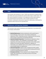 HVAC Maintenance Contract Template - page 2