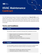 HVAC Maintenance Contract Template - Pagina 1