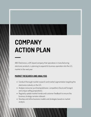 Minimalist Gray Blue Action Plan - Page 1