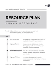 Clean Minimalist Design Resource Plan - Page 1