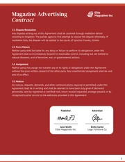 Magazine Advertising Contract Template Free - Page 3