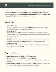 Event Space Rental Contract Template - Page 2