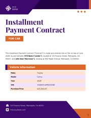 Installment Payment Contract for Car Template - صفحة 1