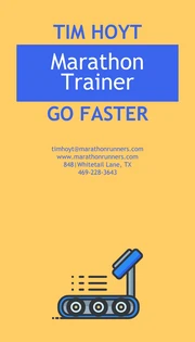 Bright Marathon Trainer Business Card - Page 1