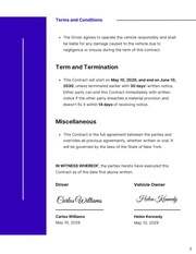 Driving Contract Template - page 3