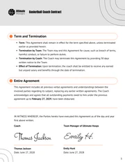 Basketball Coach Contract Template - صفحة 3