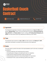 Basketball Coach Contract Template - صفحة 1