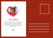 Red And White Minimalist Playful Happy Mother's Day Postcard - Seite 2