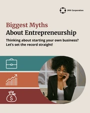 Entrepreneurship Myths LinkedIn Carousel Template - صفحة 1