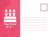 Pink And White Modern Playful Simple Happy Birthday Postcard - Page 2