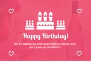 Pink And White Modern Playful Simple Happy Birthday Postcard - Page 1