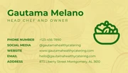 Light Green And Yellow Modern Texture Pattern Healthy Catering Business Card - Page 2