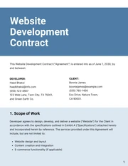 Website Development Contract Template Free - صفحة 1