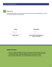 Grounds Maintenance Contract Template - Page 5