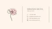 Cream Simple Aesthetic Floral Makeup Artist Business Card - Seite 2