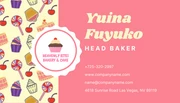 Pink And White Simple Pattern Cake Business Card - Page 2