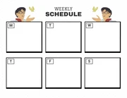 Blue And White Weekly Anime Schedule Template - Venngage