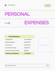 White Pink And Green Expenses Report - Page 2