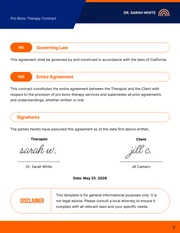 Pro Bono Therapy Contract Template - Page 3