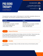 Pro Bono Therapy Contract Template - Pagina 1