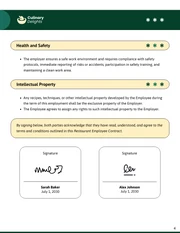 Restaurant Employee Contract Template - page 4