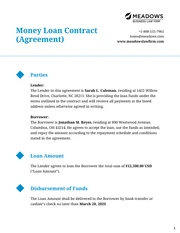Money Loan Contract Template Free - Seite 1
