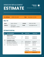 Window Replacement Estimate Template - Página 1