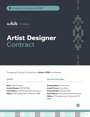 Artist Designer Contract Template - صفحة 1