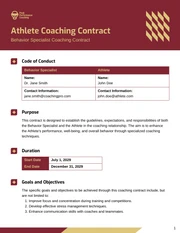 Behavior Specialist Coaching Contract Template - Seite 1