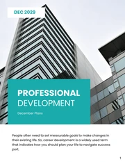 Teal And White Classy Modern Corporate Professional Development Plans - Page 1