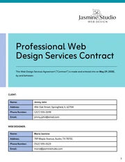 Website Design Contract Template - Pagina 1