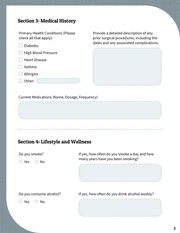 Medical Intake Form Template - Seite 2
