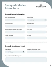 Medical Intake Form Template - Seite 1