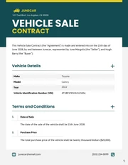 Vehicle Sale Contract Template - Page 1