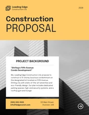 Yellow Grey Modern Shape Construction Proposal - page 1