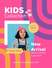 Kids' Clothes Sale Offer In Yellow Online Poster A2 Template