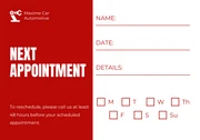 White And Red Minimalist Appointment Card - Seite 2