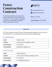 Fence Construction Contract Template - Seite 1